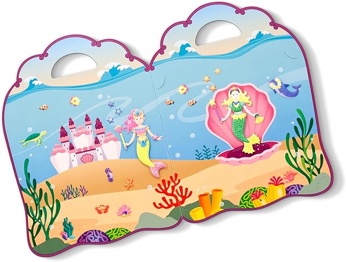 Melissa & Doug Puffy Sticker Activity Book: Mermaids - 65 Reusable Stickers - FSC Certified