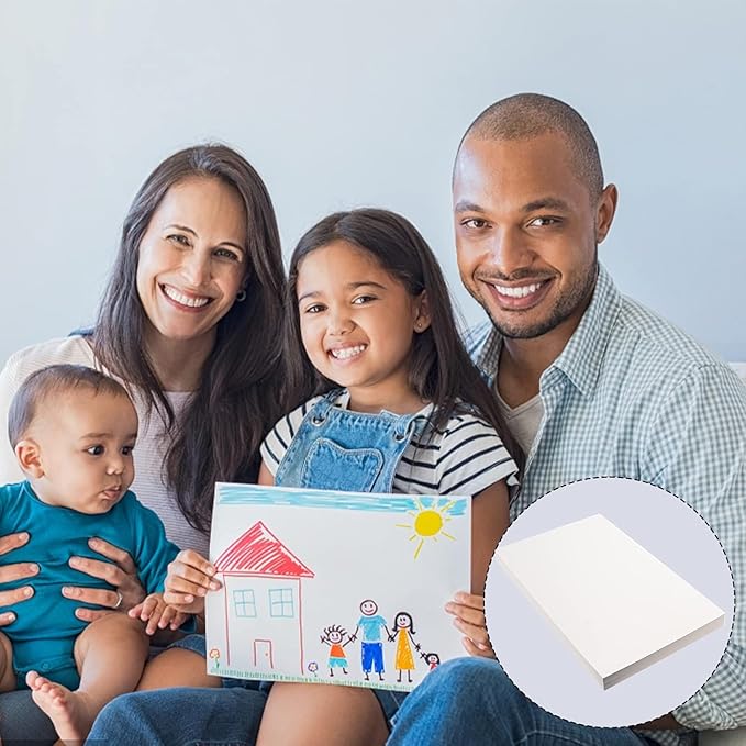 WAUPPY Sketch Drawing Paper 200 Sheets Art Craft Paper for Kids, School Easel Arts Supplies, White Coloring Paper, Doodle Paper