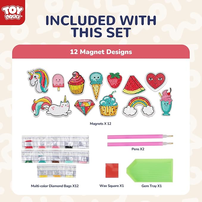 TOY Life Diamond Kits Magnets Diamond Gems Kits for Kids Valentine Day Gifts Diamond Art for Kids Arts and Crafts for Girls Ages 8-12