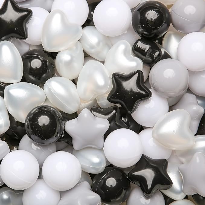 GOGOSO Ball Pit Balls,Plastics Balls for Ball Pit, Stars Hearts Shape for PastelBall for Toddlers Kids