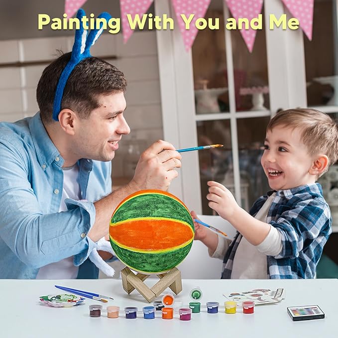 Paint Your Own Basketball Lamp Kit,16 Colors 5.9 Inch DIY 3D Basketball Night Light,Arts and Crafts for Kids Ages 4-12,Art Supplies for Kids Girls Boys Birthday Gifts