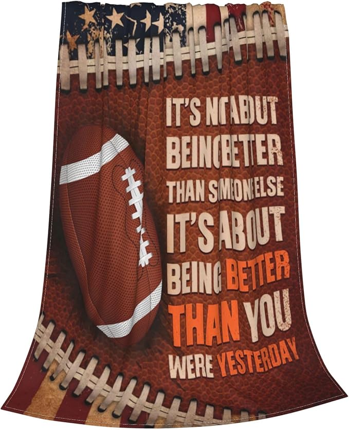 Football Throw Blanket Football Sports Lover Gifts for Men Ground American Football Decor Blankets Soft Cozy Fleece Plush Warm Flannel Bedding Blanket for Boys Kids Teens Adults Couch Travel 40"X50"