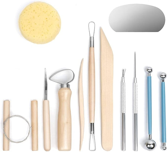 Nozomy Clay Tools,12PCS Pottery Clay Sculpting Tool Set
