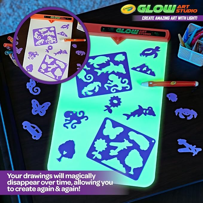 Crayola Glow Art Studio, Glow in the Dark Toys, Kids Gifts for Girls and Boys, Ages 6+