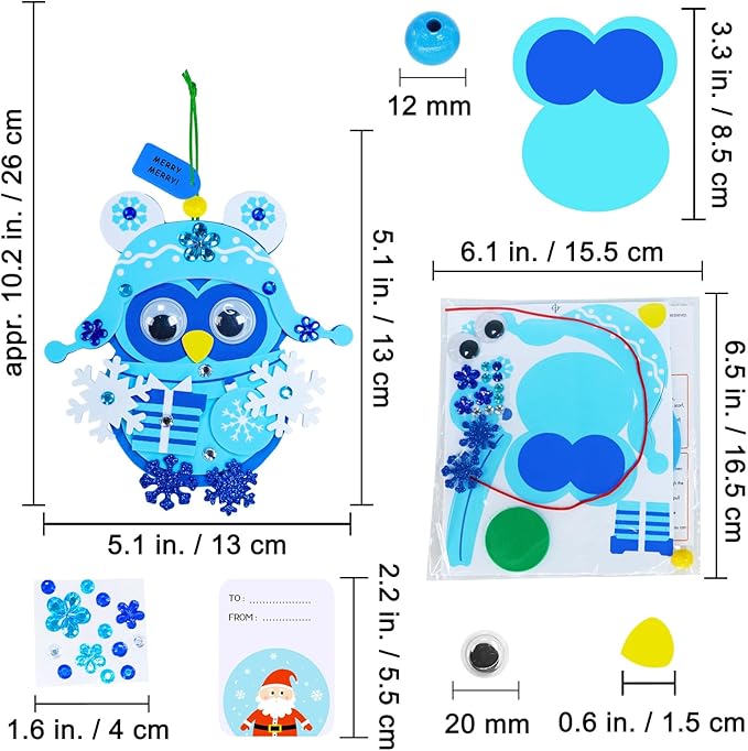 Winlyn 24 Sets Christmas Craft Kits Winter Crafts DIY Holiday Ornaments Decorations Winter Festive Foam Stickers Christmas Arts and Crafts for Kids Christmas Home Classroom Art Activities Party Favors