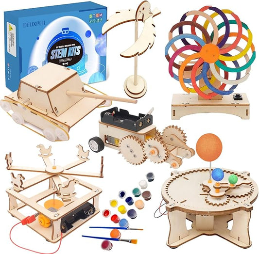 STEM Toys for Kids Ages 8-12, Wood Crafts Building Kits for Boys 6-8, Science Experiment Projects by Wooden 3D Puzzles Engineering Model Kit for 7+ 8 9 10 12 14 Years Old