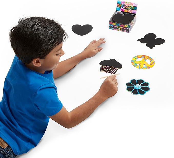 Melissa & Doug Scratch Art Friendship Mini Notes (125) With Wooden Stylus - Color Scratch Art Mini Notes, Party Favors, Stocking Stuffers, Arts And Crafts For Kids