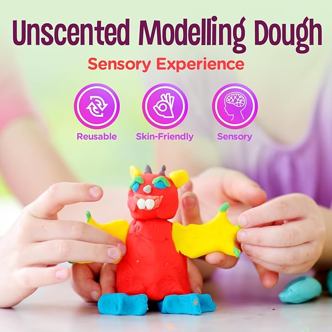 Hygloss Play Modeling Dough - Turquoise Dough Unscented - Safe & Non-Toxic for Kids Arts & Crafts - Party Favors - Classroom Supplies - 1lb