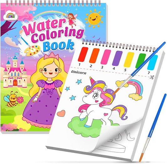 ZMLM Paint with Water Books for Kids - Easter Basket Stuffers Mess Free Coloring Activity for Toddlers - Arts & Crafts Gifts Toys for Valentines Birthday Christmas Boy Girls Ages 4 5 6 7 8(Princess)