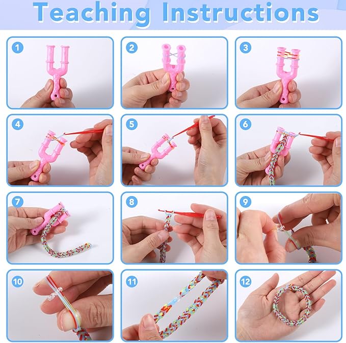 Needbrock 18500+ Bracelet Making Kit Rubber Band, 26 Colors Rubber Band Bracelet Kit Includes 800 Pcs Glow-in-The-Dark Rubber Bands, Bracelet Making Kit Valentines Gift for Kids Age 8 Above(Blue)