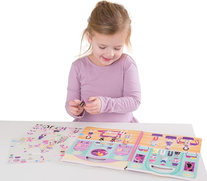 Melissa & Doug Puffy Sticker Activity Book: Day of Glamour - 196 Reusable Stickers - FSC Certified