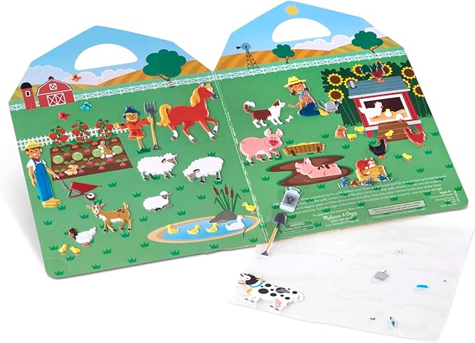 Melissa & Doug Puffy Sticker Play Set - On the Farm - 52 Reusable Stickers, 2 Fold-Out Scenes - FSC Certified