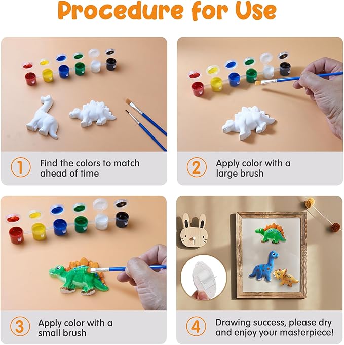 stochastic box Kids Crafts Set,Ceramic Painting Kit,Paint Your Own DIY Ceramic Figurines,Painting Kit DIY Toys Kids