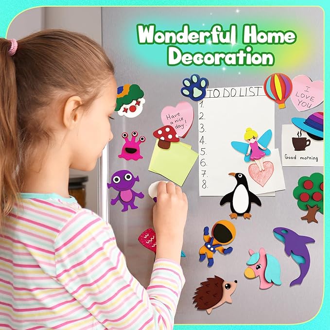 Byncceh DIY Wooden Magnets, 40 pcs Magic Magnetic Paint Set, Wood Arts and Crafts Painting Kit for Kids, Make Your Own Fridge Magnets Craft Kits Party Favors Gifts Toys for Girls Boys Ages 6-8 8-12