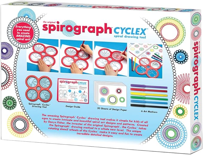 Spirograph – Cyclex Set – Art Kit – Rotating Stencil Wheel Creates Countless Designs – For Ages 8+
