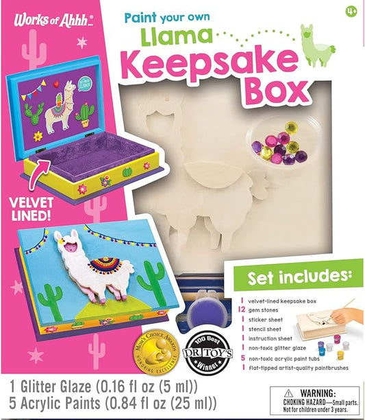 Works of Ahhh Craft Set - Llama Keepsake Box Classic Wood Paint Kit
