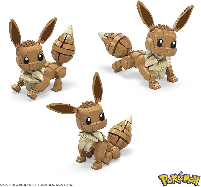 Mega Pokémon Building Toys Set Jumbo Eevee with 824 Pieces, Articulated and Poseable, 11 Inches Tall, for Kids (Amazon Exclusive)