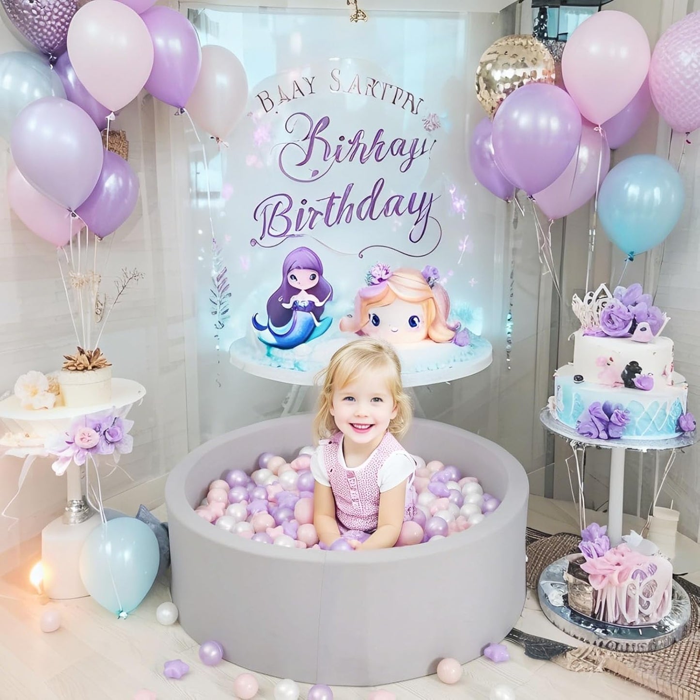 GOGOSO Balls for Ball Pit - Plastic Ball for Toddlers 1-3, Baby Kids Ball Pool Decoration 50 100 200 300 500 1000 (A Purple+Pink+White+Clear, 500 Balls)