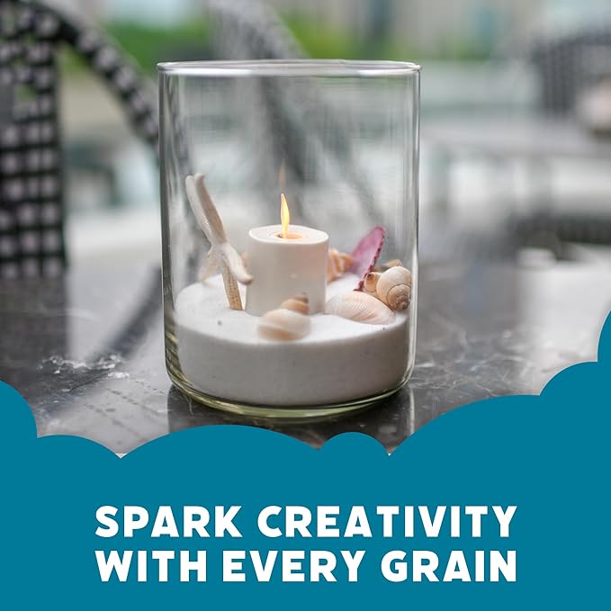 Podzly 5 Pound Decorative Bulk Craft Sand - White Sand. Ideal for Weddings, Creative Crafts, Classroom Activities and Decorative Projects. Fine, Sand Bulk for Your Crafting Needs!