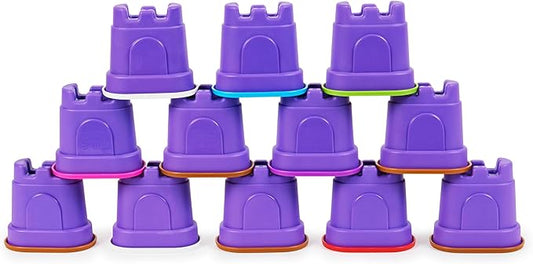 Kinetic Sand, 12-Pack Castle Containers (Amazon Exclusive), Multi-Color Play Sand for Party Favors, Goodie Bags, Sensory Toys for Kids Ages 3 and up