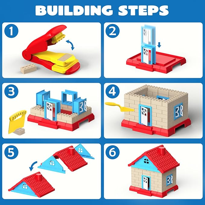 Sand Play Set, 1.7lbs Moldable Self-Sticking Play Sand for Kids, Sensory Building Toy Set for Kids Age 3+, Birthday Gift Idea (Blue)