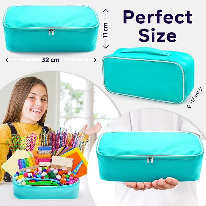 FUNZBO Arts and Crafts Supplies -St Patricks Day Crafts for Girls Age 3, 4, 5, 6, 7, 8, 9 Years Old, Craft Kit with Pipe Cleaners, Pompoms & Craft Tools, Birthday Gifts for Kid, Boys & Girls