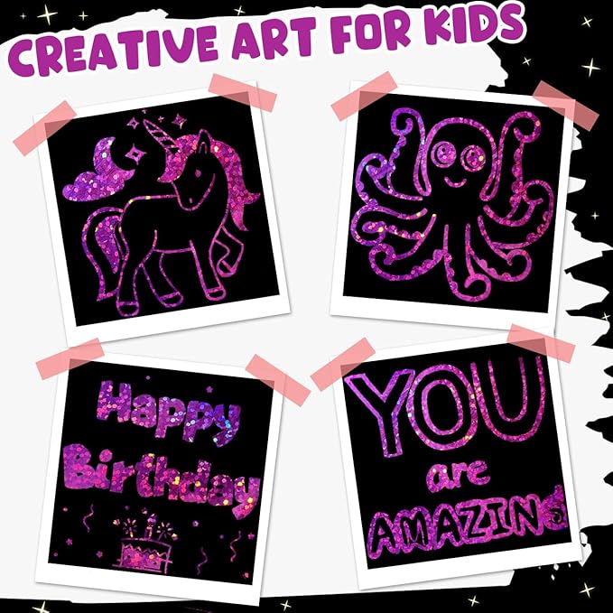 ZMLM Rainbow Scratch Paper Art Mini Notes Easter Basket Stuffers for Kids Teens Gifts Ages 4-8 Bulk Craft Supplies for Girls Boys Birthday Classroom Party Games Toy Stocking Stuffers(Rose)