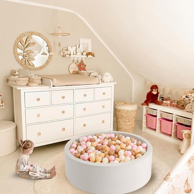 GOGOSO Bear Ball Pit Balls Shapes BPA Free Plastic Play Balls Crush Proof Kids Toddlers Baby Pastel Pelotas Toy Shaped Giant Friendship Bracelet