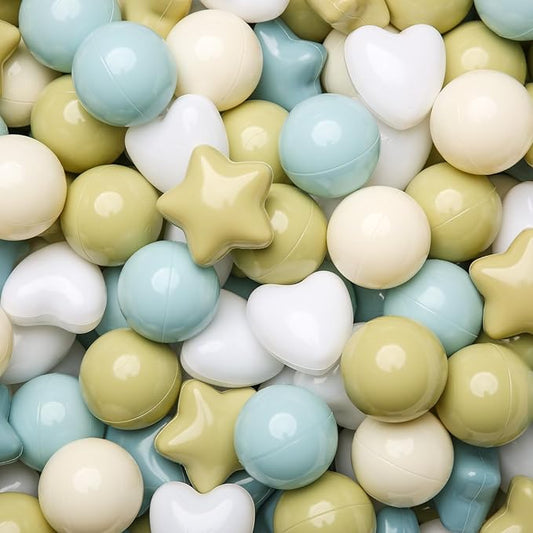 GOGOSO Ball Pit Balls,Plastics Balls for Ball Pit, Stars Hearts Shape for PastelBall for Toddlers Kids