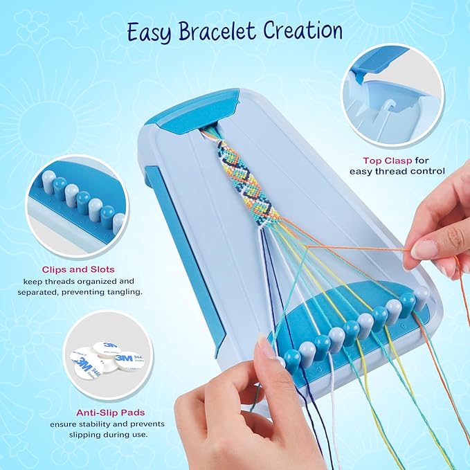 Bracelet Making Kit for Girls - Friendship Bracelet Kit - Christmas Gifts for Ages 6 7 8 9 10 11 12 Year Old Girl Birthday Gifts, Arts and Crafts for Kids Ages 8-12 Teen String Bracelets DIY Maker