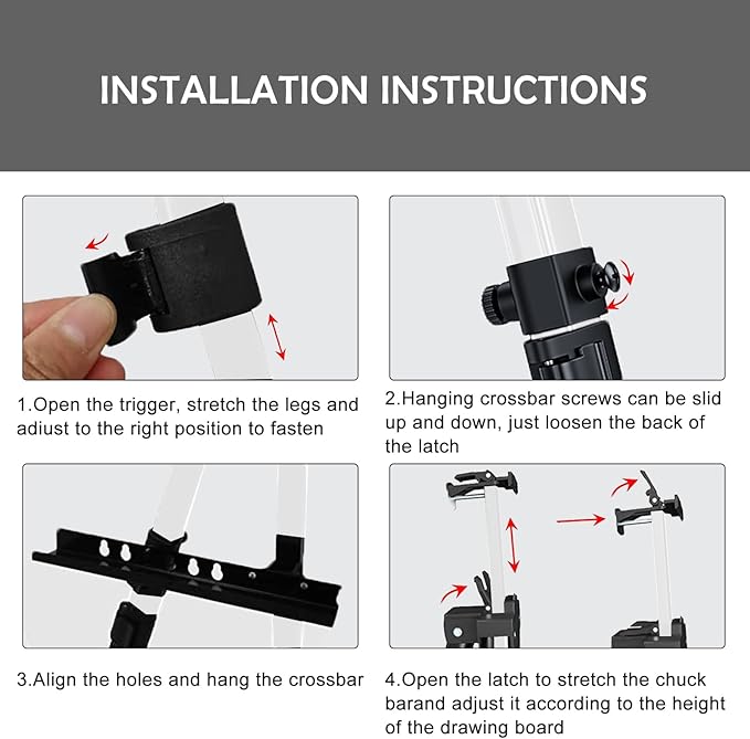 Portable Artist Easel Stand, Art Drawing Easels for Painting Canvas Wedding Signs & Display，Adjustable Height Painting Easel with Bag, Height from 17" to 60",Silver