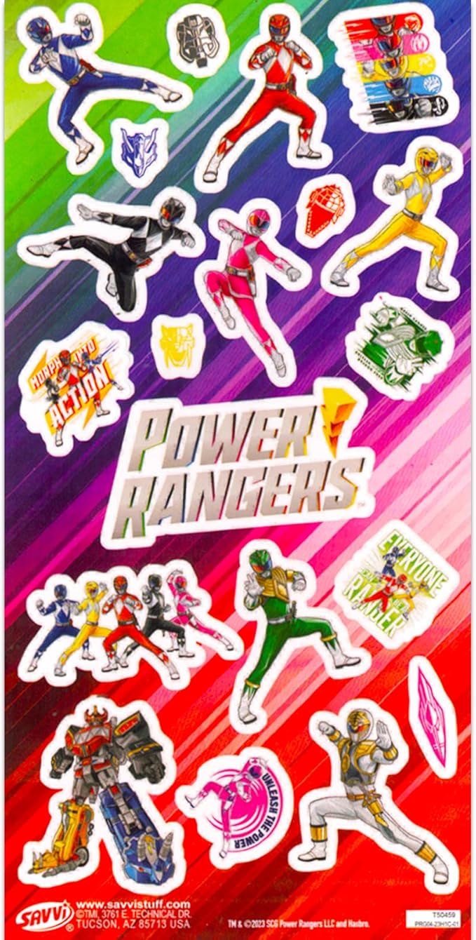 Power Rangers Coloring Book Super Set - Bundle with 3 Power Rangers Coloring and Activity Books for Kids Plus Stickers | Power Rangers Party Supplies for Boys