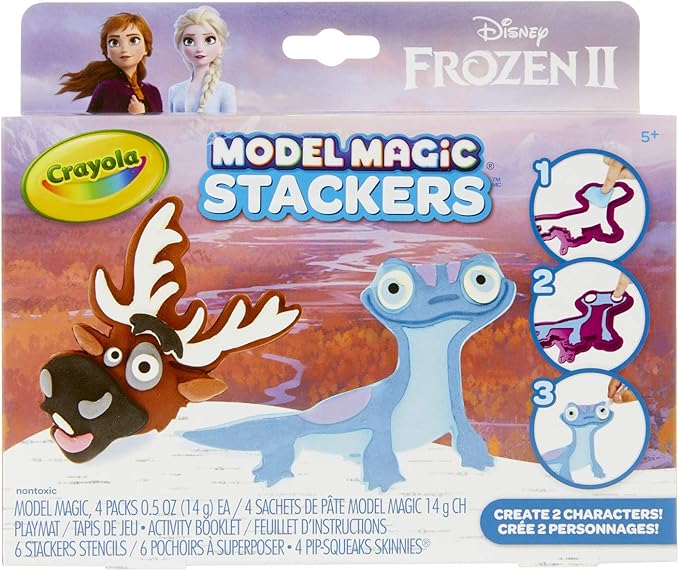 Crayola Frozen 2, Sven & Fire Salamander Model Magic Stacker Set, Gift for Kids, Age 5, 6, 7, 8