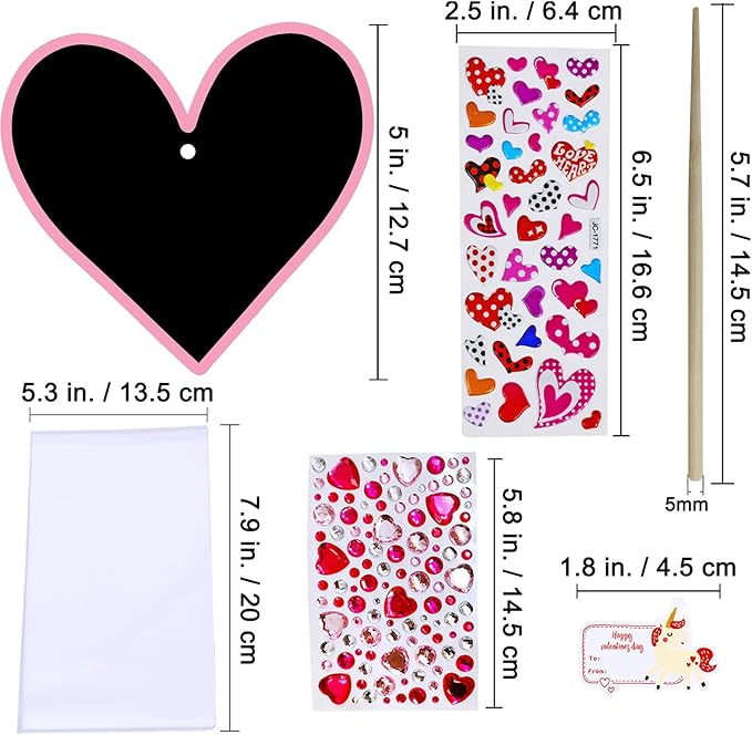 Winlyn 45 Sets 9 Styles Magic Color Scratch Black Valentine Heart Ornaments Decorations Valentine Scratch Art Heart Valentine's Day Craft Kits for Kids Classroom Activities Party Favors Gift Exchange