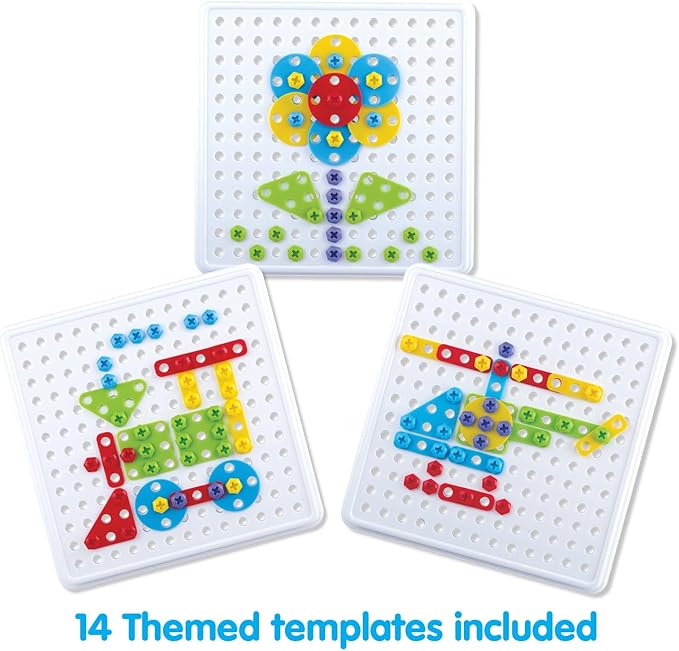 Kidoozie Create & Construct Building Kit, S.T.E.A.M Mosaic Art Activity for Children Ages 3+