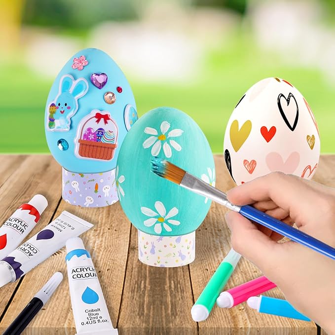Easter Eggs Easter Basket Stuffers - 30Pcs Easter Egg Decorating Kit, Easter Gifts For Kids, Easter Eggs Painting Kit for Hunts Activity Easter Decoration With 4 Stickers, DIY Egg Dye Coloring Kit