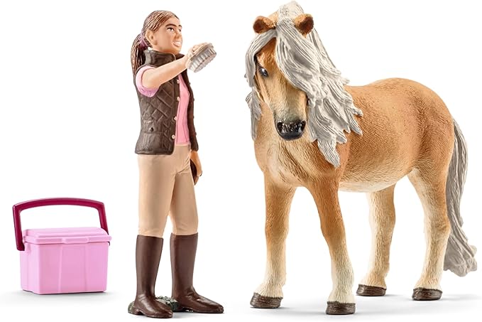 Schleich Horse Club Horse Toy for Girls and Boys Ages 5+, Groom with Icelandic Pony