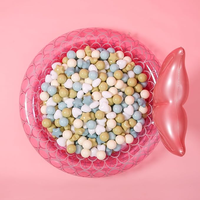 GOGOSO Ball Pit Balls,Plastics Balls for Ball Pit, Stars Hearts Shape for PastelBall for Toddlers Kids