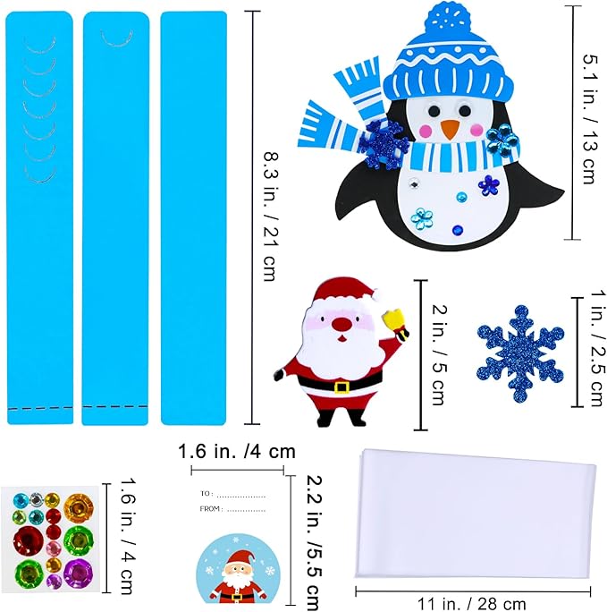 Winlyn 24 Sets Christmas Craft Kits Winter Crafts DIY Christmas Headbands Craft Kits Snowflake Christmas Tree Foam Stickers Arts and Crafts for Kids Holiday Home Classroom Art Activities Party Favors