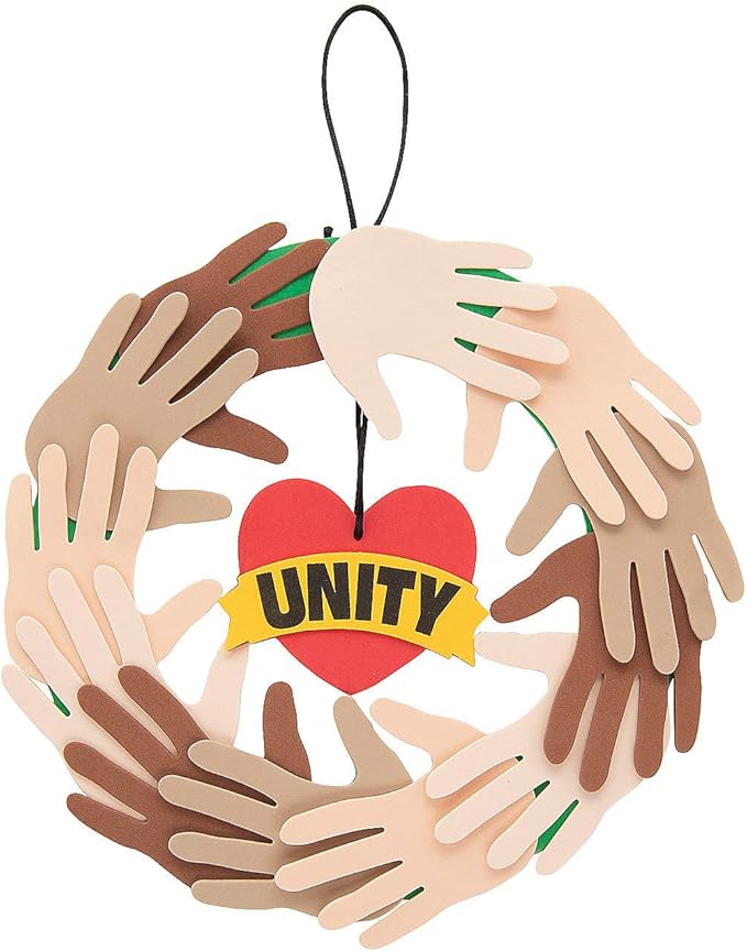 Unity and Diversity Wreath Craft Kit - Makes 12 - Inclusive DIY Crafts for Kids, Daycare and School Activities