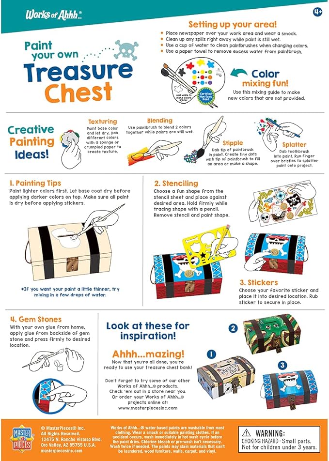 Works of Ahhh... Craft Set - Treasure Chest Classic Wood Paint Kit