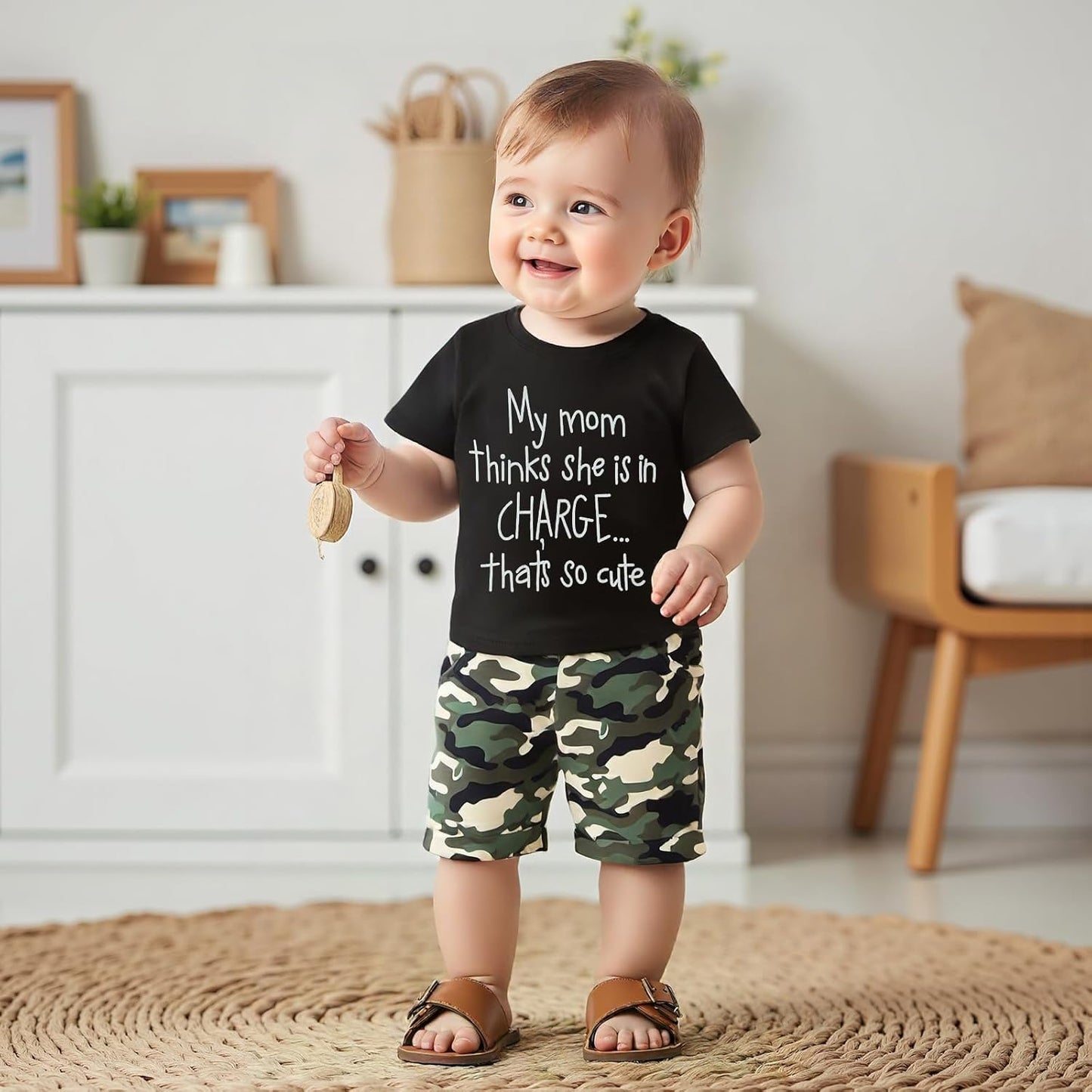 wdehow Toddler Kids Baby Boy Summer Clothes Sets 1T 2T 3T 4T 5T Letter Print Short Sleeve Tops Camouflage Shorts Outfits