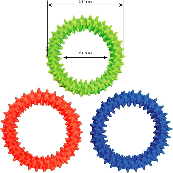 Pick A Toy Sensory Ring and Fidget Toy 3 Pack, Soft, Flexible Rubber Rings with Spikes, Engaging and Calming Sensory Toys Bracelets for Children, Youth, Adults