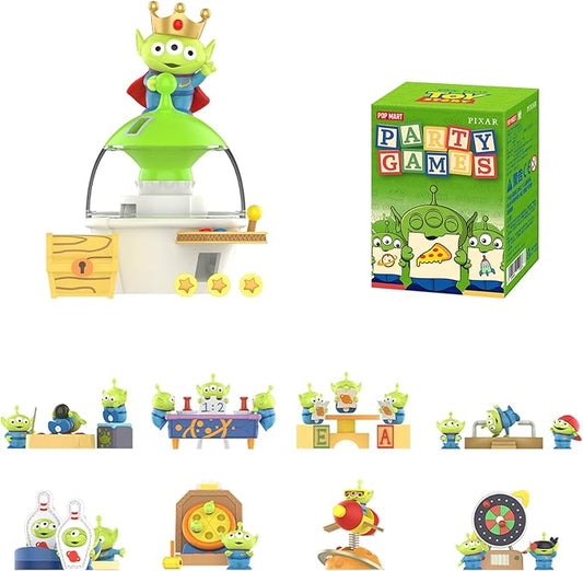 POP MART Pixar Alien Party Games Series Scene Sets, Pixar Alien Blind Box Figures, Random Design Action Figures Collectible Toys Home Decorations, Holiday Birthday Gifts for boys and girls, Single Box
