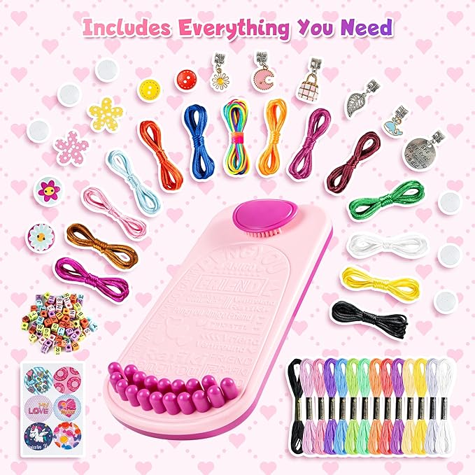 Friendship Bracelet Kit Bracelets Maker: String Bracelet Maker Tool - Gifts for 7 8 9 10 11 12 Girls Women - Craft Kit, Kids Jewelry-Making Kit