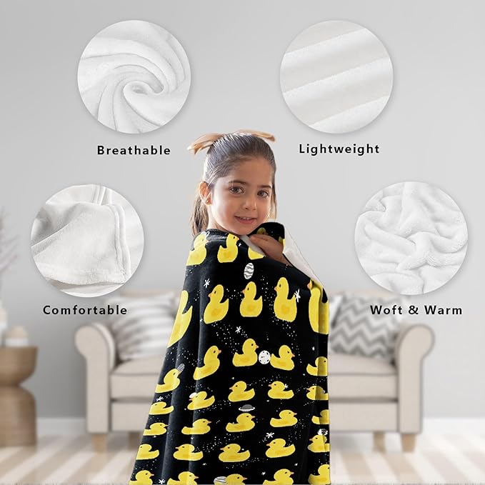 Aparajita Ruddy Duck Adult Duck Blanket Kids Funny Blanket Suitable for Bedroom Living Room Bed Sofa Crib Couch Chair Outdoor All Season Items That Yellow Duck Lovers Will Love 60"x50"for Teens