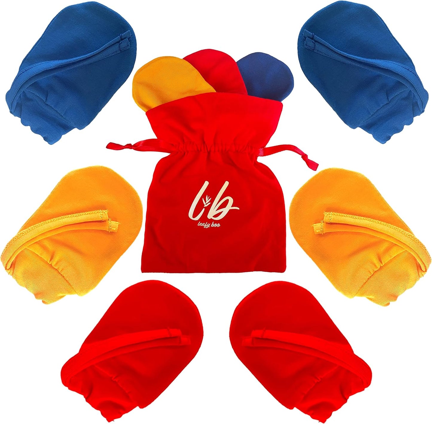 Bamboo Baby Mittens for Eczema, 6-12 Months, Baby Gloves for Dry Skin, Overnight Moisturizing Gloves, 3 Pairs