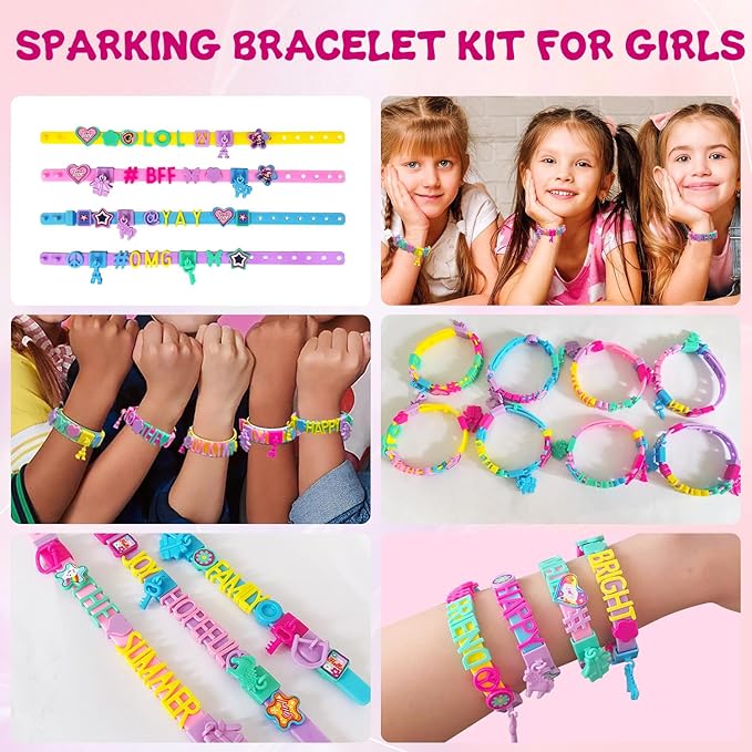 Art & Craft Kits for Kids, DIY Friendship Bracelet Making Kit for Girls, Jewelry Making with Charm & Stickers, Birthday Gifts for Ages 8-12, Toys for Ages 5, 6, 7, 8, 9, 10, 11, 12 Years Old