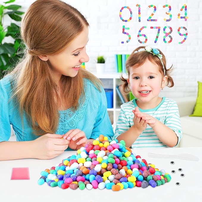 Junkin 3000 Pcs Magic Foam for Crafts Bulk Puffs Corn Craft Kit Christmas Gift for Preschool DIY Kindergarten School Stem Building Model Toys Stimulates Creativity Supplies Crafts