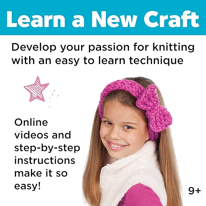 Creativity for Kids Quick Knit Headband Making Kit - Kids Knitting Kit for Beginners - DIY Projects for Kids